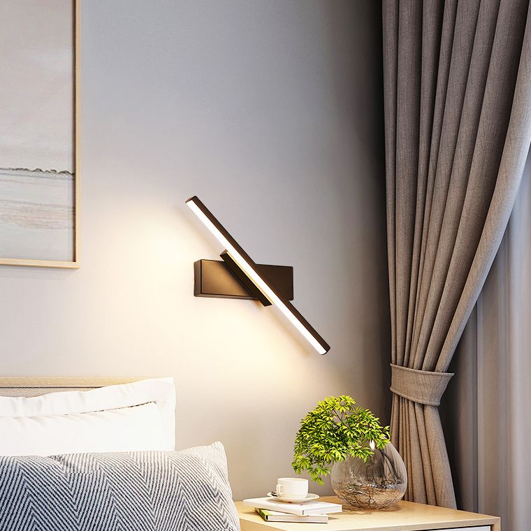 Lámpara de pared rotativa LED de silicona en moderna luz de pared lineal de aluminio de estilo creativo para dormitorio