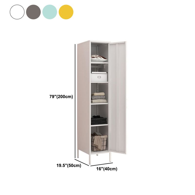 Steel Storage Cabinet Contemporary Non-Hanging Armoire for Home