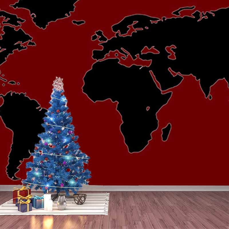 Illustration Stain Resistant Wall Mural Wallpaper Map Sitting Room Wall Mural