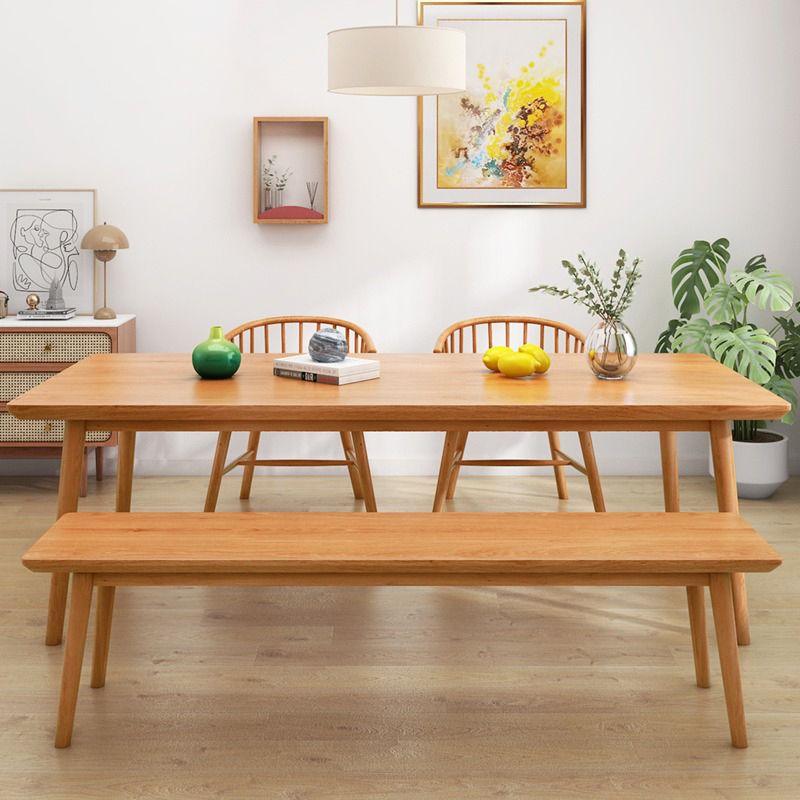 Mesa de cocina de madera sólida de pino mesa de comedor rectangular moderna con 4 patas para restaurante