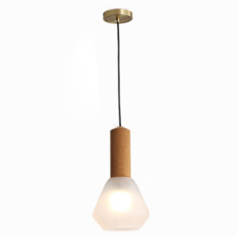 Verre Postmodern Pendant Light 1-Light Copper suspendu plafonnier pour chambre à coucher