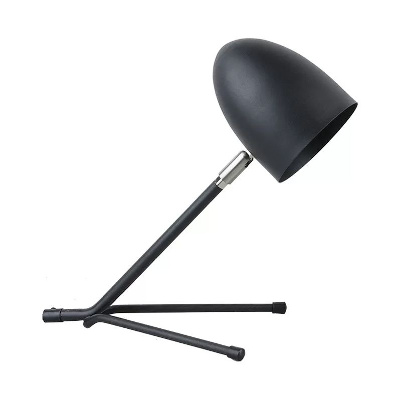 Bullet Head Rotatable Task Lighting Nordic Metal Single Silver Grey/Black Desk Lamp with Oblique Design