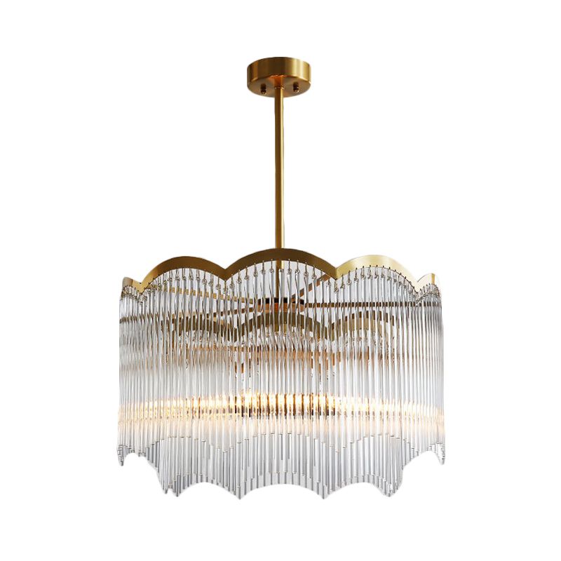 Crystal Gold Hanging Chandelier Round 6/9 Lights Traditional Ceiling Down Lighting Pendant for Bedroom