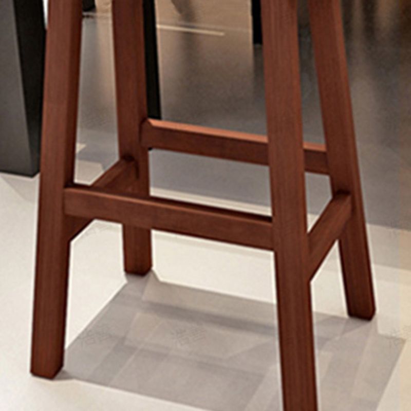 Modern Indoor Solid Wood Counter & Bar Stool Saddle Seat Backless Bar Stool