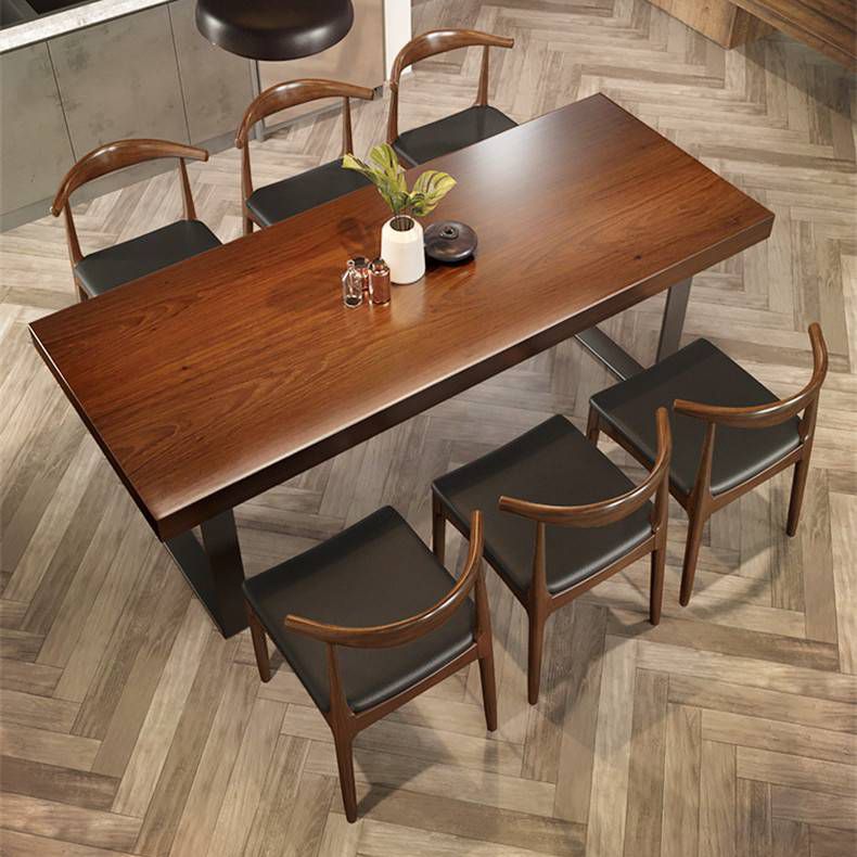 Industrial Solid Wood Furniture 1/4/5/7 Pcs Standard Height Dining Room Table Set
