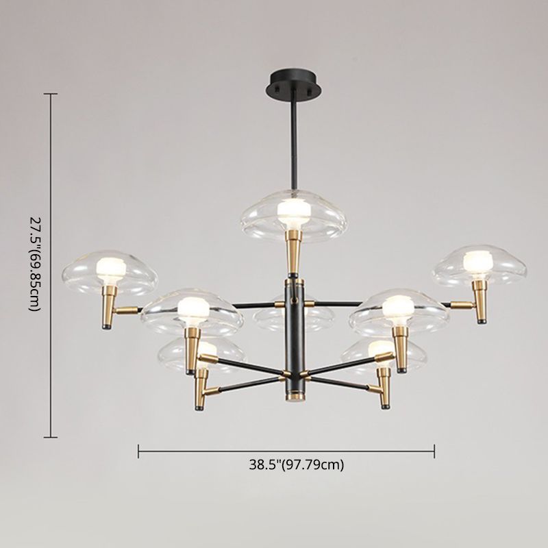 Lámpara de lámpara sombreada de negro simplicidad estilo techo de metal luz colgante de techo