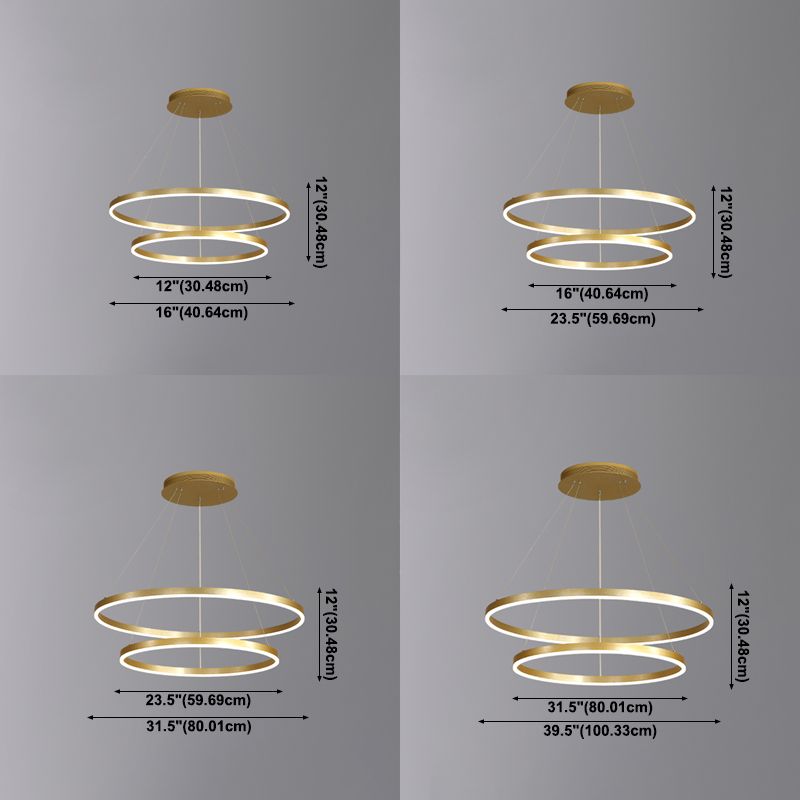 Runde Formhänger Kronleuchter Moderne Metallleuchterbeleuchtungsleuchten