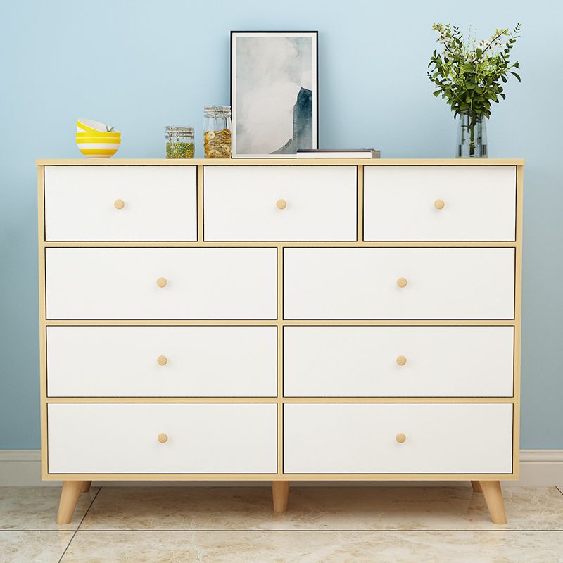 Contemporary 35.43" Tall Wooden Chest, Rectangle Accent Chest with Drawers
