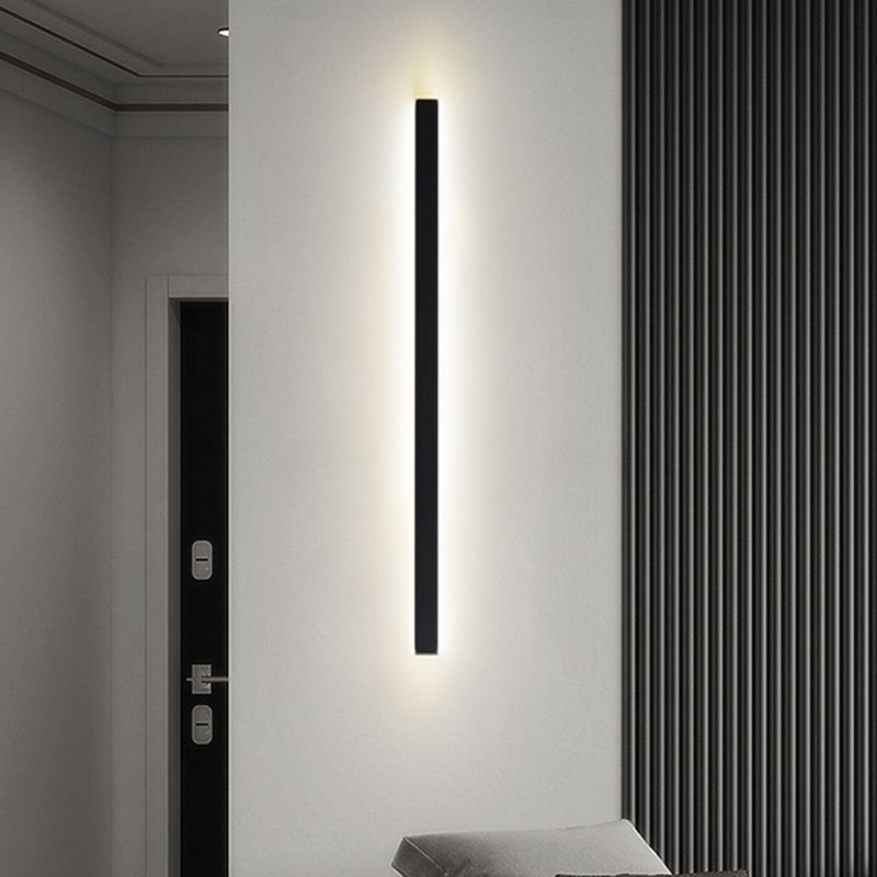 Metall lineare Formwandlicht moderne 1 leichte Wandmontageleuchte in Schwarz