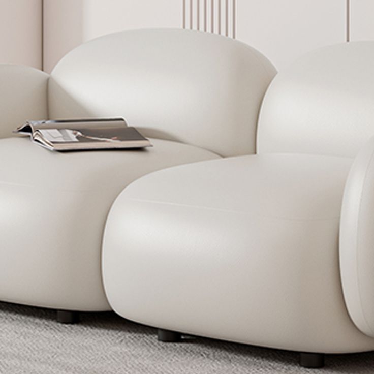 Glam Seating Square Arm White Cushions Standard Living Room Settee