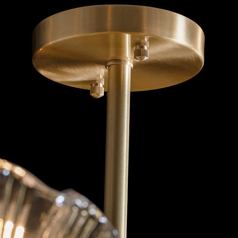 Contemporary Shell-Shaped Flush Light Fixture Glass Flush Mount Ceiling Light in Gold