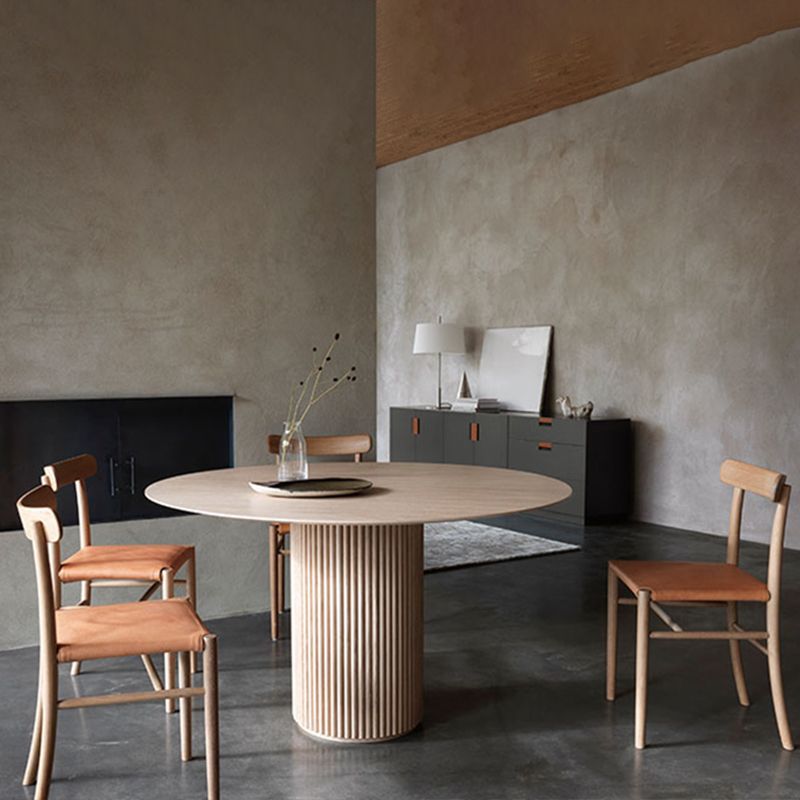 Modern White in Wood Counter Table Round Dining Table for Kitchen