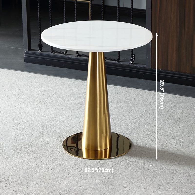 Metal Traditional Luxury Round Table Marble Top Indoor Table with Pedestal