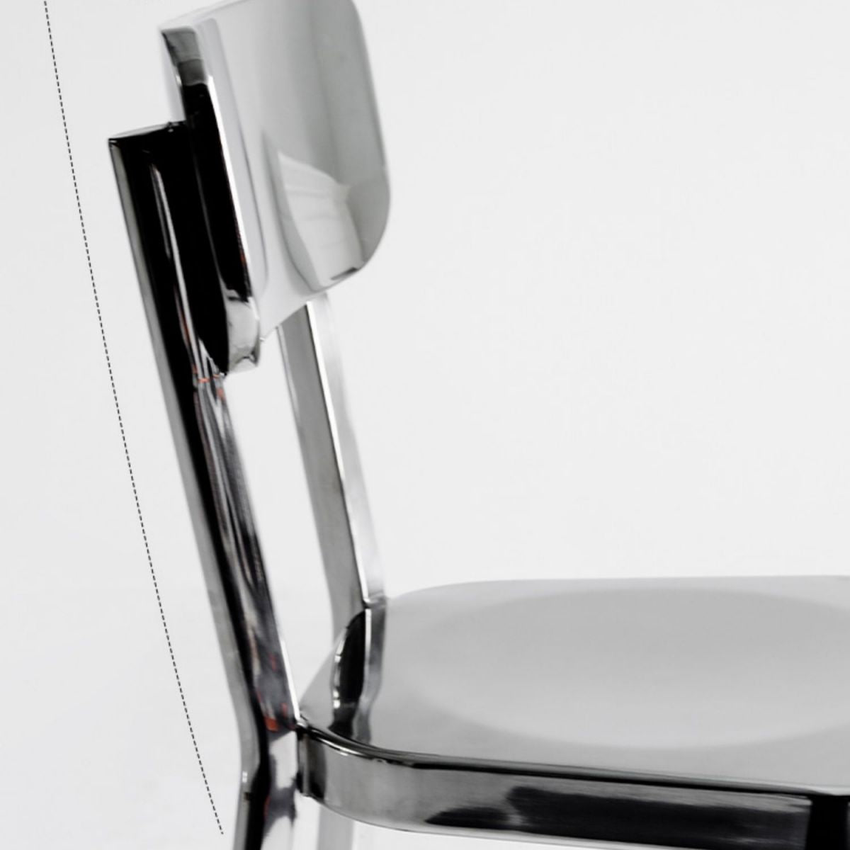 Contemporary 43" Height Metal Backrest Counter Stool in Silver