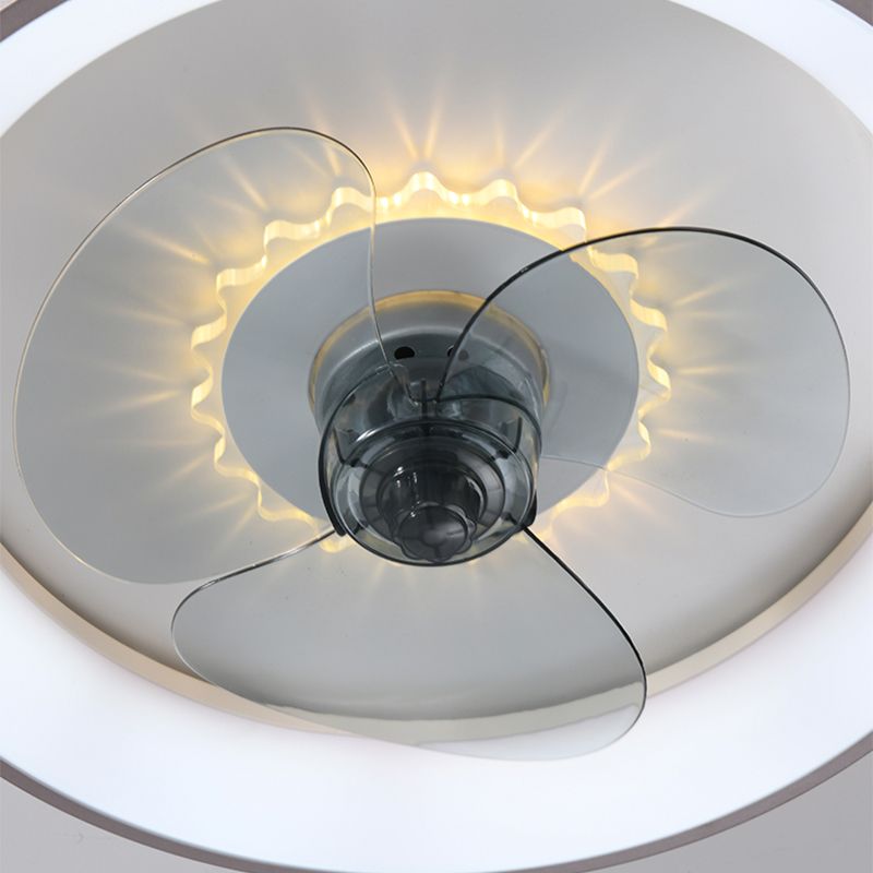 3 Klingen runde Deckenventilator Beleuchtung Nordisches Acrylschlafzimmer LED -LED -LED -Leuchte Leuchte