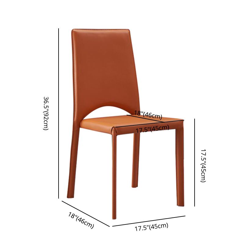 Chaise de salle à manger de cuisine de style contemporain chaise sans bras empilable avec des jambes en métal