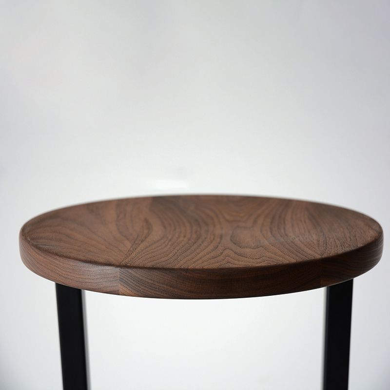 Modern Armless Bar Stool Indoor Round Seat Bar Chair with Metal Legs