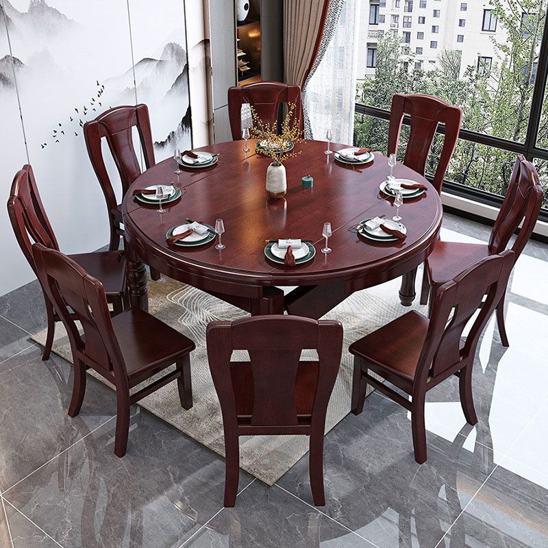 Traditional Oak Dining Table Extendable Dining Table for Kitchen