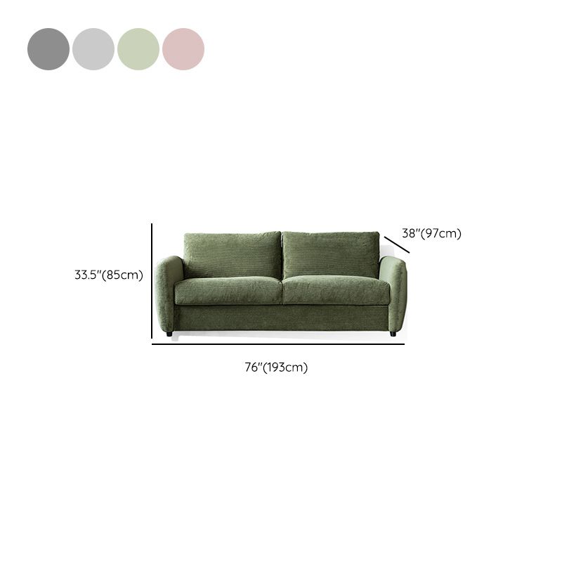 38" Wide Scandinavian Sofa Futon Corduroy Upholstered Sleeper Sofa