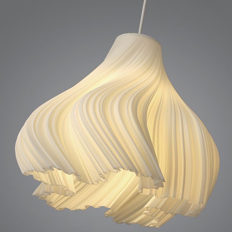 Weiße Blumenheizenleuchte minimalistische 1-Licht-Kunststoff-Hanglampe