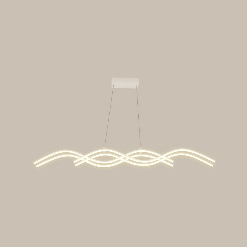 Ideas de iluminación de la isla de forma lineal de estilo moderno metal 4 colgantes de la isla ligera