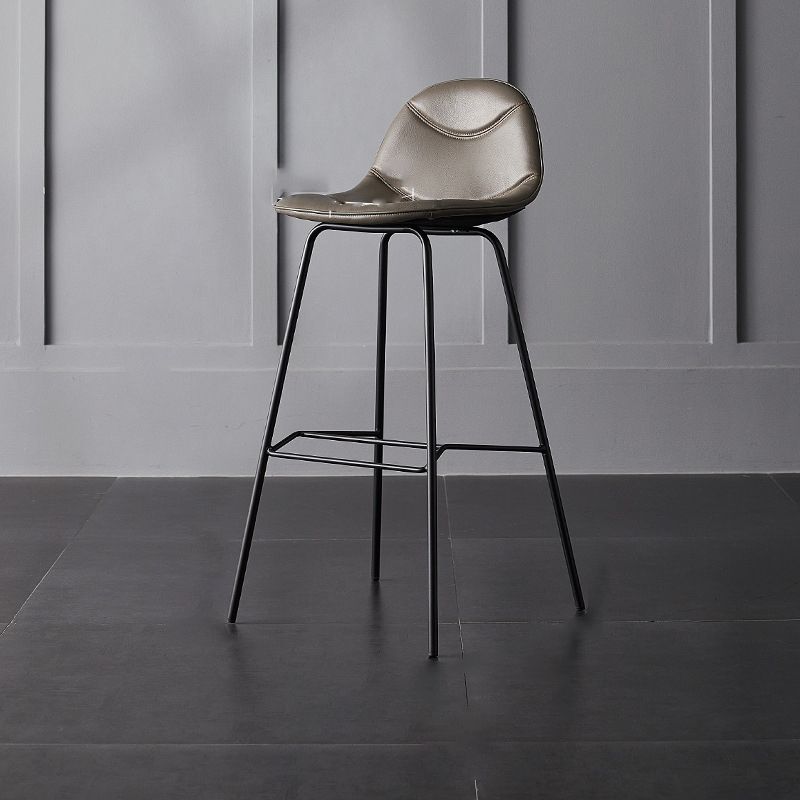 Living Room Matte Finish Leather Stool Scandinavian Footrest Barstool