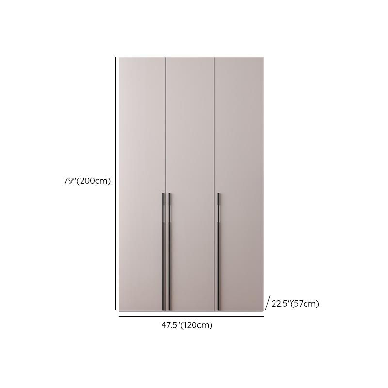 White Modern Armoire Engineered Wood Grand Wardrobe with Drawers and Hanging Rod