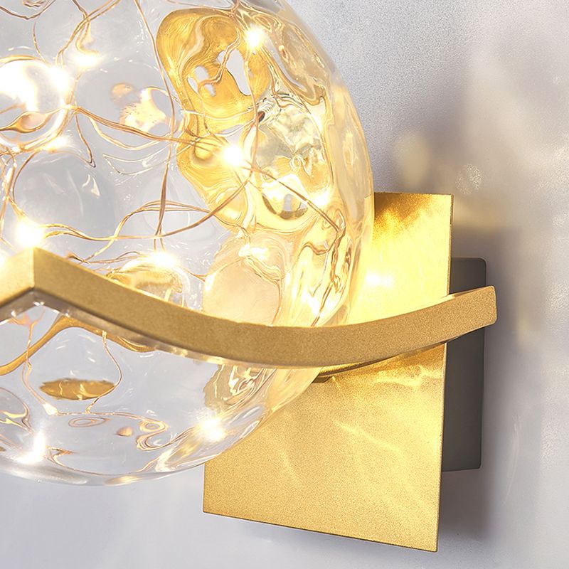 Modern Minimalist Style Wall Lamp Creative Round Glass Bedside Wall Lamp