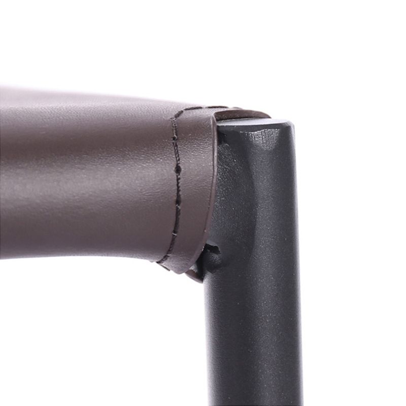 Industrial Leather Dining Chairs Armless Side Chairs with Metal Legs for Home Use