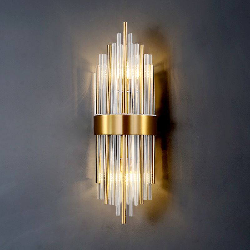 2 lichten Wand SCONCE Moderne stijl Unieke vorm Crystal Wall Mount Light Fecture in messing