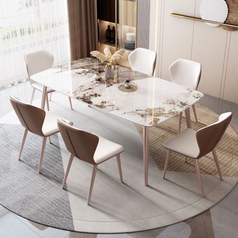 Dining Room Dinner Kitchen Table 4 Legs Rectangle Dining Table