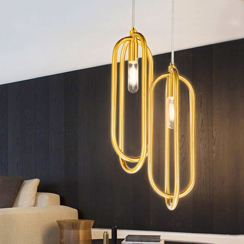 Messing Oval Ring Down Lighting Anhänger modern