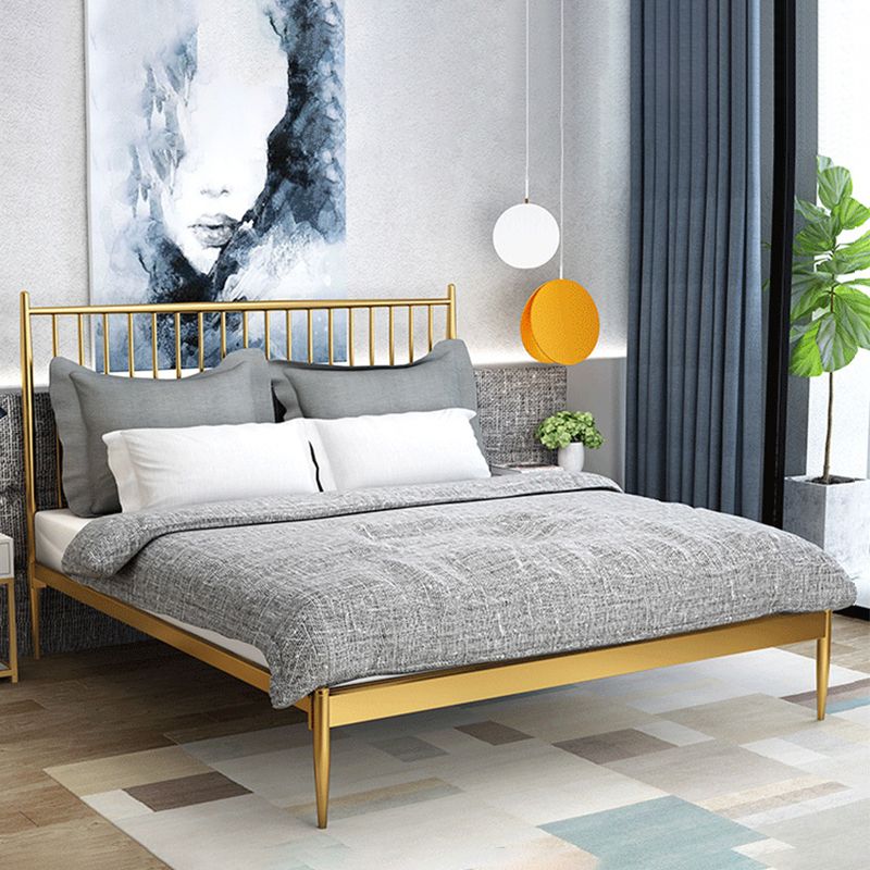 Iron Open-Frame Bed Contemporary Standard Bed with Metal Legs