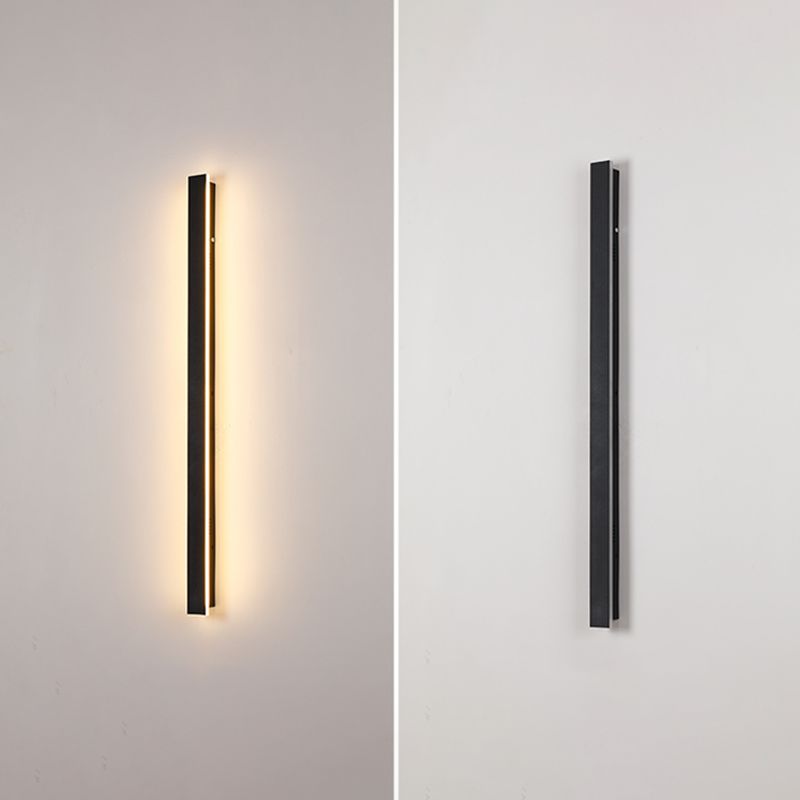 Lineare Form Metall Wandleuchte moderne 1 Lichtwandhalterung Beleuchtung in Schwarz