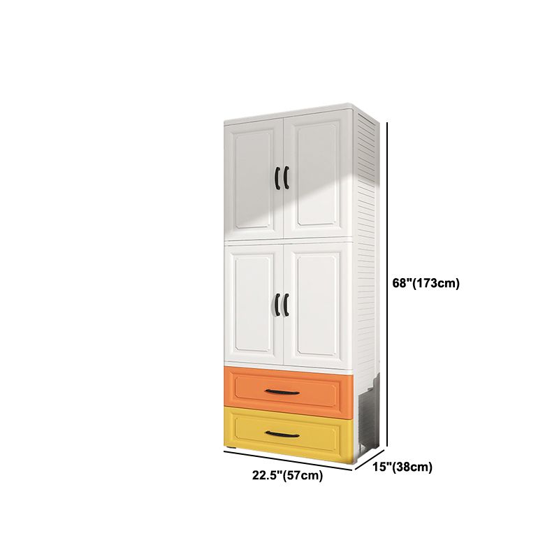 Contemporary Style Wardrobe Plastic Bedroom Wardrobe Closet With Drawer