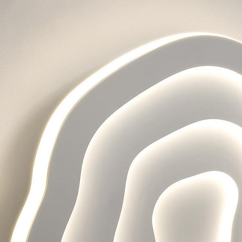 Single Modern White Flush Mount Lighting LED Acrylic Ceiling Light for Bedroom
