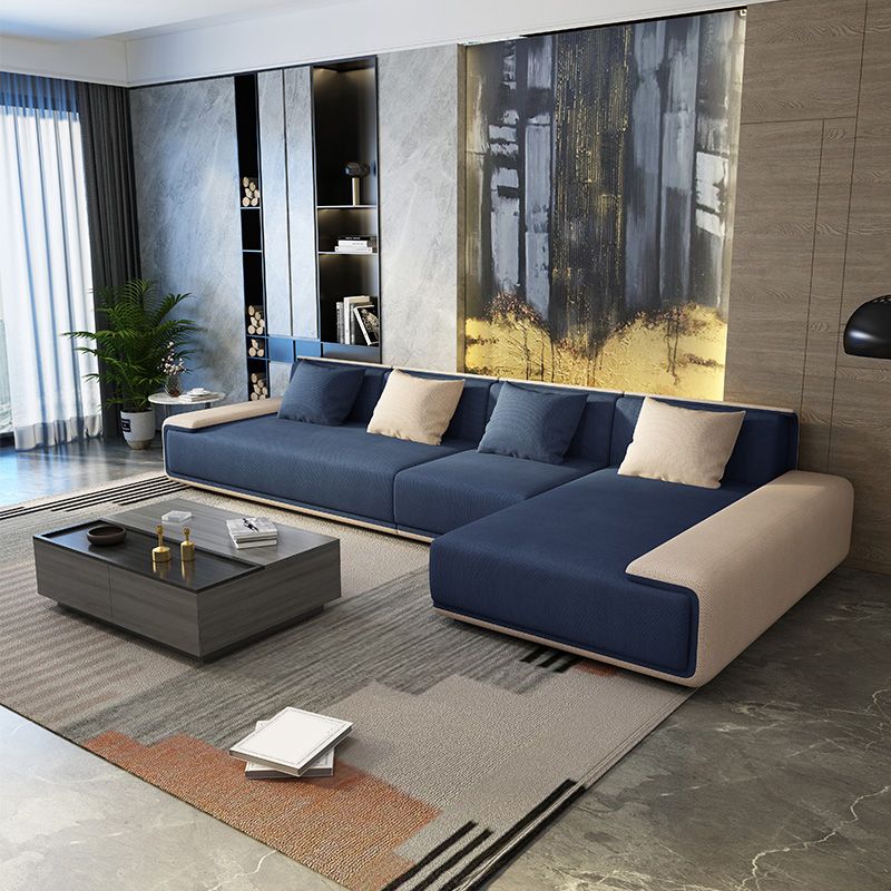Contemporary L-Shape Sectional Sofa with Pillow Top Arm for Living Room