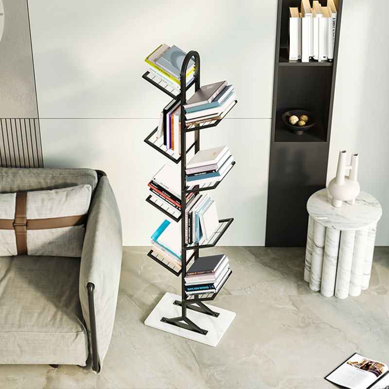 Minimalist Style Open Shelf Bookcase in Metal Material Shelves