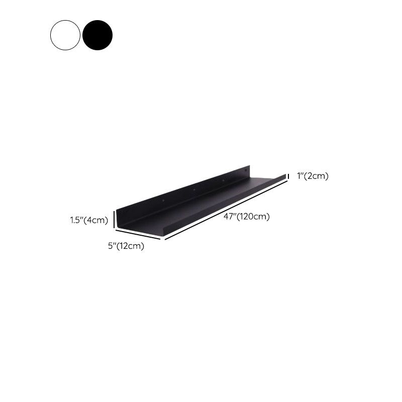 Metal Floating Bookcase Industrial Closed Back Bookshelf with Shelves