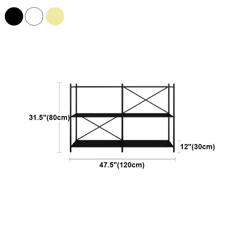Minimalist Metal Open Etagere Bookcase with Rectangular Shelves