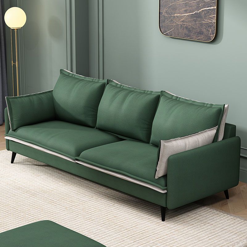 Stationary Stain Resistant Faux Leather 3-seater Pillow Top Arm Settee