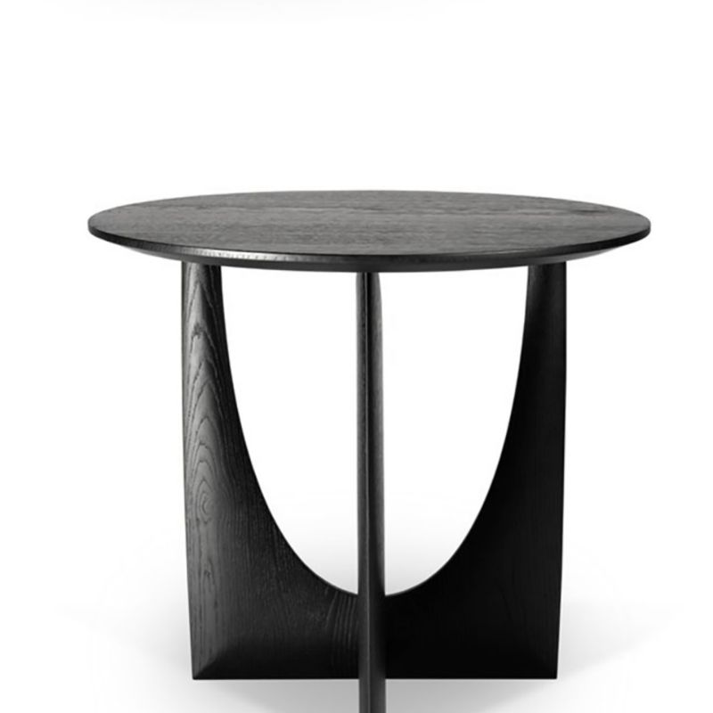 Scandinavian End Table Solid Wood Abstract Round Living Room Side Table