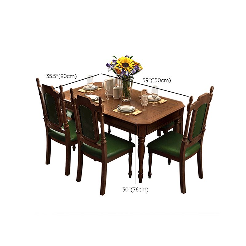 7 Piece Dining Table Sets Rectangle Solid Wood Dining Room Furniture Set