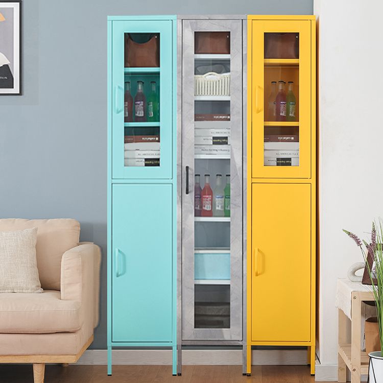 71"H Closed Metal Bookshelf Nordic Home Office Rectangular Bookcase