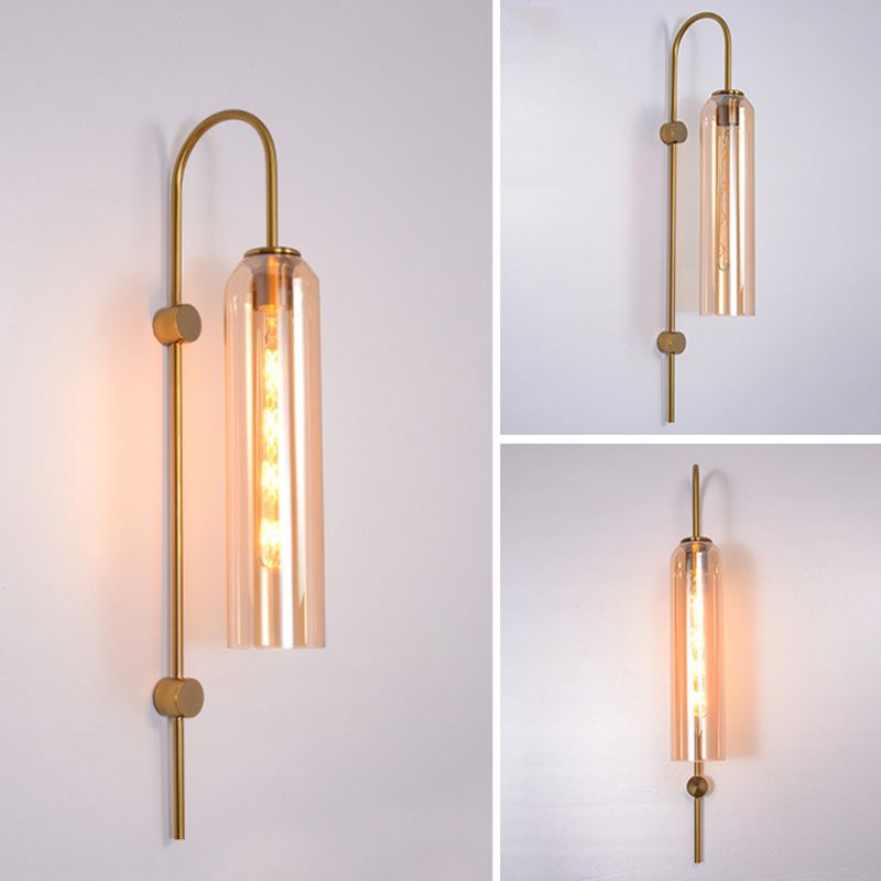 Contemporary Tubular Wall Lights 1 Bulb Living Room Sconce Light Fixture