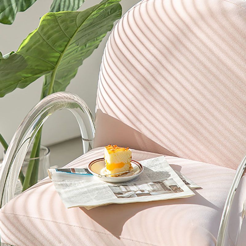 Velvet Matte Finish Dining Chair Designer Style Home Solid Back Arm Chair