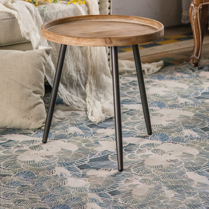 Rustic Style Coffee Cocktail Table 3 Legs Wooden Round Coffee Table
