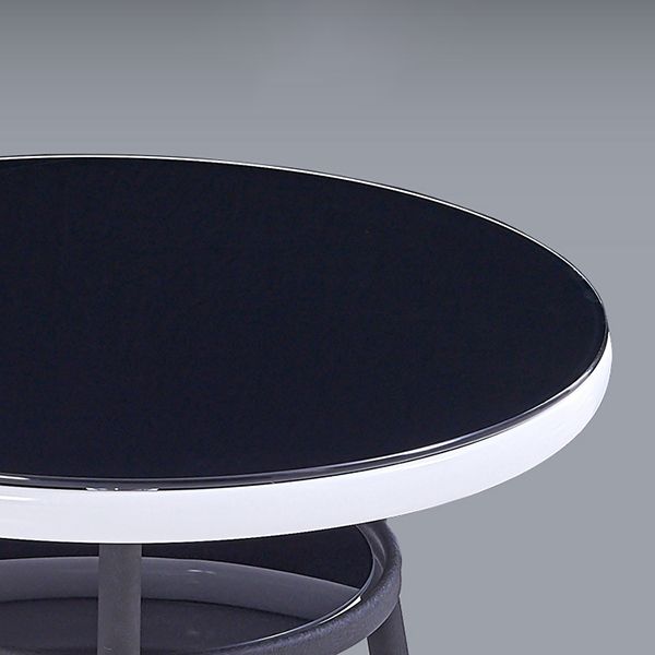 Modern Round Glass Desktop Storable Dining Table for Dining Room