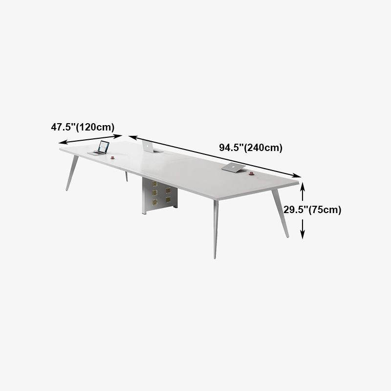 Contemporary Rectangle Dining Table Solid Wood Top Indoor Table with 4 Legs