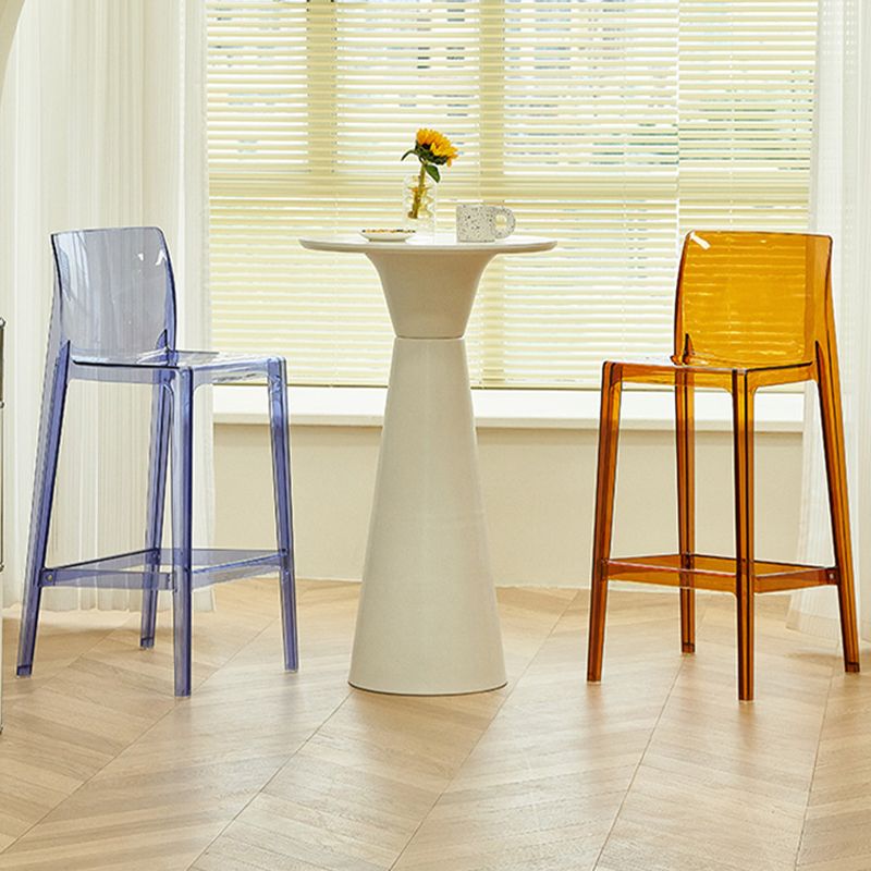 Nordic Style Acrylic Backrest Counter High Stool with 4 Legs